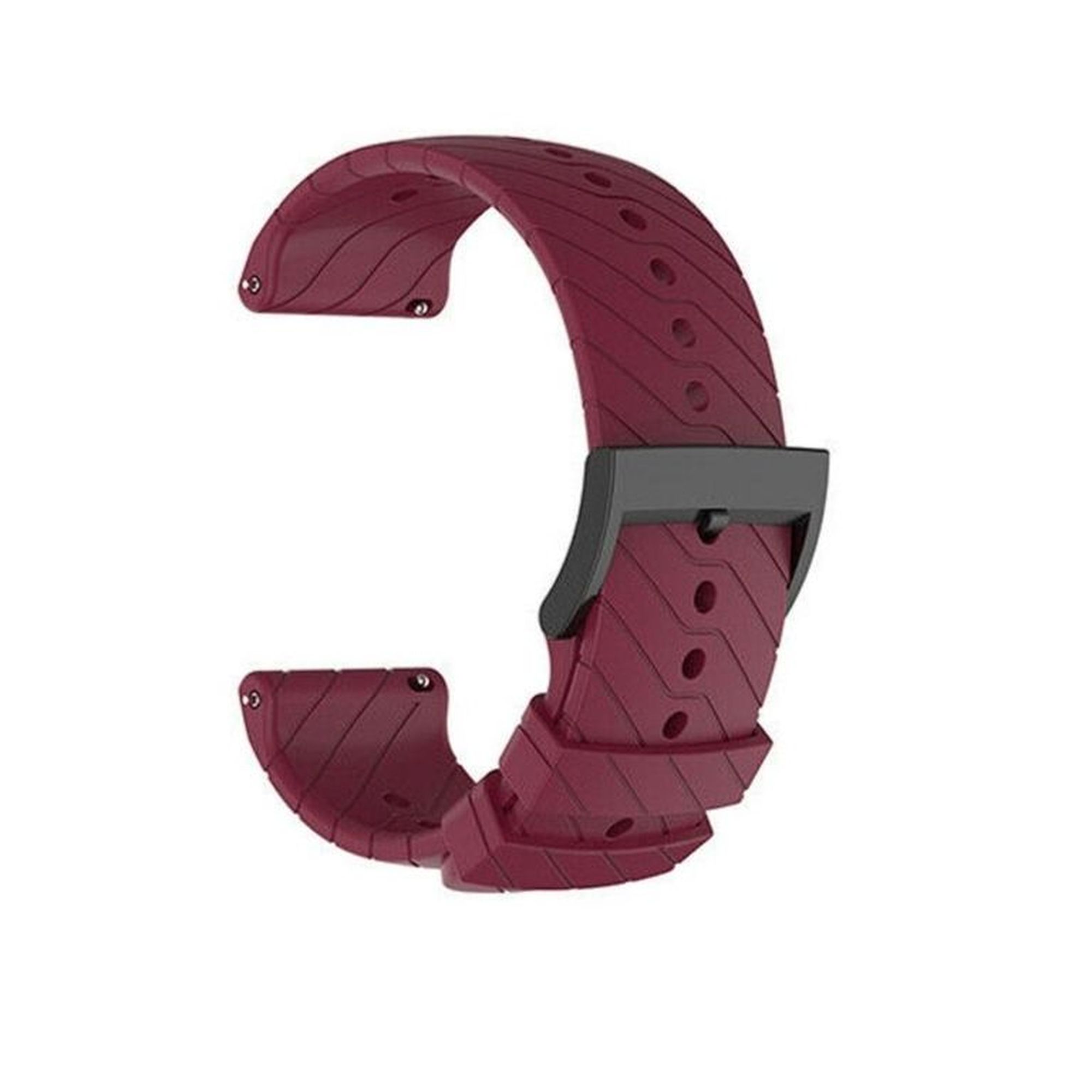 silicone strap easy to change in burgundy colour 24mm