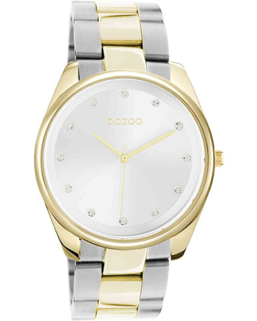OOZOO Timepieces Crystals Two Tone Stainless Steel Bracelet