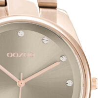 OOZOO Timepieces Crystals Rose Gold Stainless Steel Bracelet