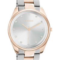 OOZOO Timepieces Crystals Two Tone Stainless Steel Bracelet