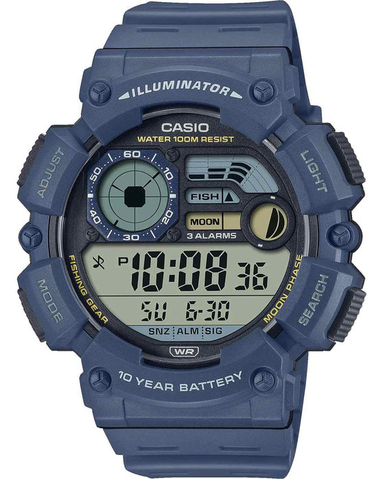 CASIO Collection Dual Time Chronograph Blue Rubber Strap