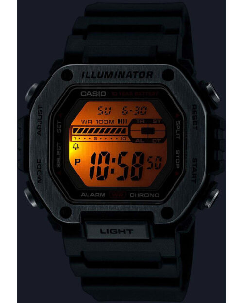 CASIO Collection Dual Time Chronograph Black Rubber Strap
