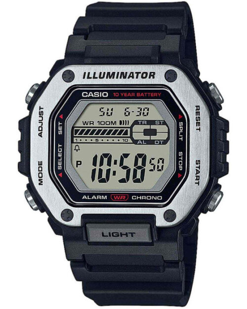 CASIO Collection Dual Time Chronograph Black Rubber Strap